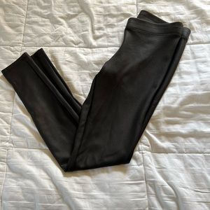 Express Black Brushed Faux Leather Leggings size S